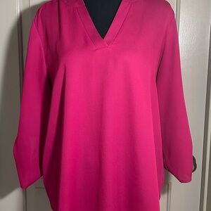 Women's V-Neck Pink Blouse